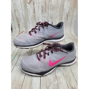 Nike Flex Trainer 5 Wolf Grey Hyper Pink Shoes 724858-017 Women's Size 7